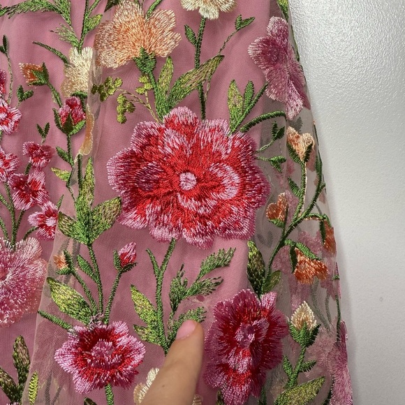 For Love and Lemons Luna Mini Dress embroidered Floral Pink - XS - Picture 10 of 15